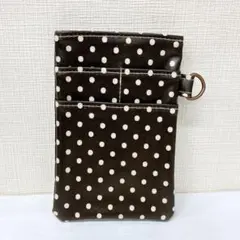 【人気】ラミネート生地☆ナースポケット☆オーガナイザー⭐︎茶色♪ドット♪水玉