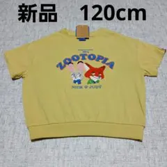 新品 ズートピア ニック ジュディ Tシャツ 120cm 半袖　黄カーキのサムネイル