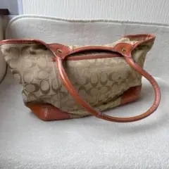 COACH】コーチ シグネチャートート キャンバス レザー ベージュ 6866 