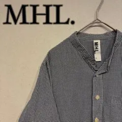 MHL. マーガレットハウエル 半袖 シャツ ギンガムチェック ネイビー