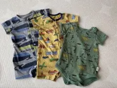 BREEZE ロンパース 3点セット サイズ70 男の子 半袖 綿100%