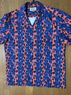 ノーブランド WACKO MARIA風 オープンカラーシャツ ヒョウ柄 レーヨン