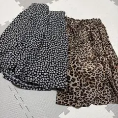 スカート　110cm 花柄　ヒョウ柄