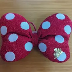ディズニー　ミニー　キーホルダー　赤リボン 大きめ ヘアゴム