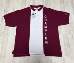 Champion ポロシャツ 刺繍ロゴ ライン ボルドー ホワイト メンズのサムネイル