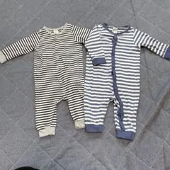 H&M ストライプ柄ロンパース 2点セット