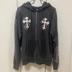 FCMM クロスジップアップフーディ チャコール M