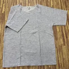 【AMI INTIME】3 L メンズ　グレー Vネック 半袖 Tシャツ