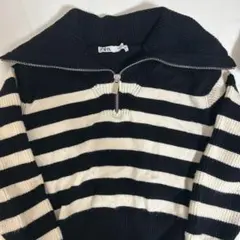 ZARA ハーフジップ ボーダーニット