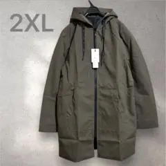 コート ジャケット 秋冬 ゆったり フード付き 大きいサイズ グリーン 2XL