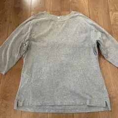 ユニクロ メンズ L 七分袖 Tシャツ グレーのサムネイル