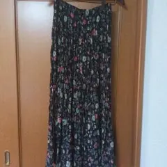 UNIQLO 花柄プリーツロングスカート Lサイズ美品