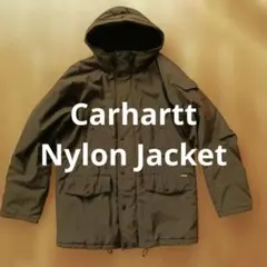 防寒カーハート ナイロンフードコートジャケットピンズ付ミッションディストリクト