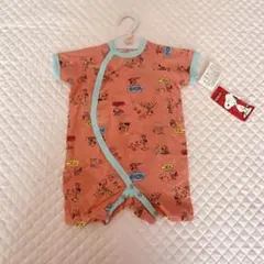 新品50-60 綿100% スヌーピー 半袖カバーオール