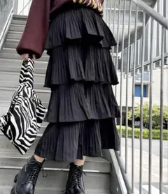 Spray プリーツ ロングスカート プリーツティアードフリルロングスカート
