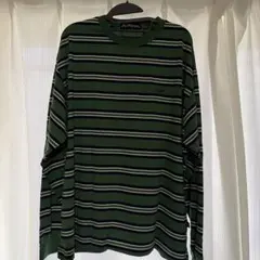 Kappa 緑 ストライプ 長袖カットソー