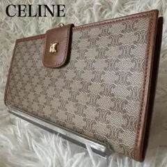 ✨️美品✨️ セリーヌ マカダム柄 がま口 長財布 PVC レザー ベージュ