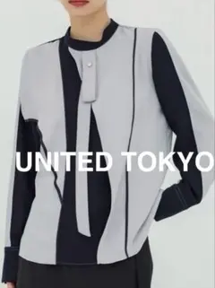 UNITEDTOKYO　ソフトパターンパイピングブラウス