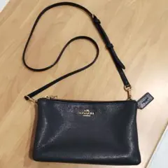 COACH レザー ショルダーバッグ ネイビーのサムネイル