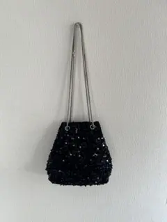 【期間限定値下げ】スパンコール ブラックショルダーバッグ