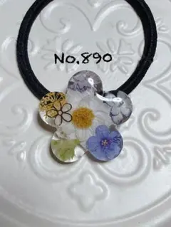 ハンドメイドNo.889 レジンヘアゴム❁⃘ノースポール、あじさい - メルカリ