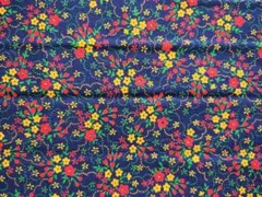 花柄プリント生地 ネイビー 86cm×148cm