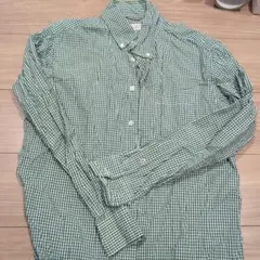 グローバルワーク　長袖ギンガムチェックシャツ　L