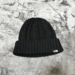 The North Face ブラックニット帽 ケーブル編み