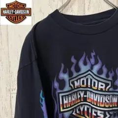 【激レア】90s ハーレーダビッドソン　ロンT ファイヤー　完売モデル　フレイム