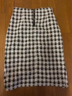 タイトスカート チェック柄 秋冬用 膝丈 Lサイズ