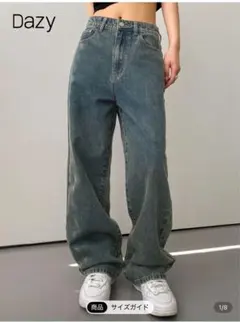 shien ワイドレッグジーンズ バキーデニム