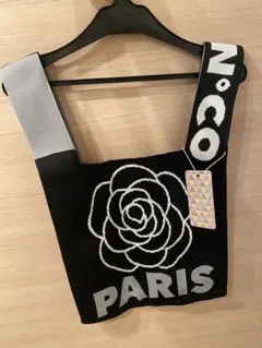 新品⭐️D.KELLY カメリア柄 ニットエコバッグ ブラック 最安値‼️