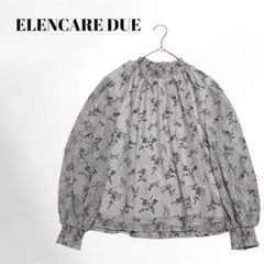 【ELENCARE DUE】長袖ブラウス/花柄/総柄/透け感/シャーリング/可愛のサムネイル