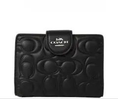 COACHコーチミディアム コーナー ジップ ウォレット・シグネチャー