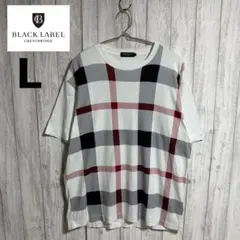 【美品】ブラックレーベルクレストブリッジ チェック Tシャツ 白 L