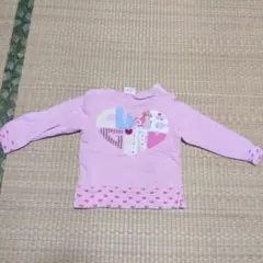 ピンク ハートプリント トレーナー95