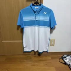 YONEX ストライプ ポロシャツ 青/白