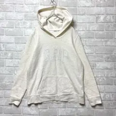ギャップ GAP パーカー フーディー M アイボリー ロゴ 裏起毛 カジュアル