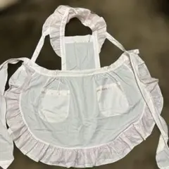 HARDY AMIES フリルポケット付きエプロン　コスプレエプロン　ピンクのサムネイル