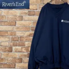 ヴィンテージ　ナイロンプルオーバー　ネイビー　刺繍　メッシュ　スポーツ