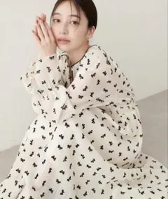 【新品タグ付】natural couture リボンフロッキープチハイワンピース