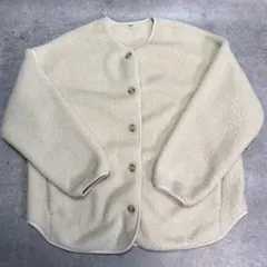 ユニクロUNIQLOボアフリースリラックスカーディガン （XL） オフホワイト