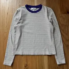 美品✨ COS コス ボーダー 長袖Tシャツ ロンT パープルネック