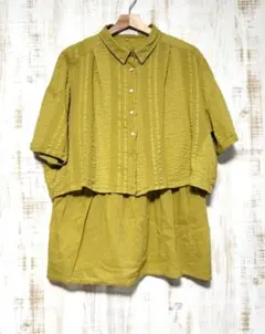 chocol raffine robe インド綿２点セット 半袖ギャザーシャツのサムネイル