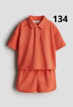 H&M キッズ セットアップ 134 パイル 半袖 短パン 夏 男の子女の子美品
