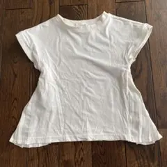 ホワイト プリーツ Tシャツ　100