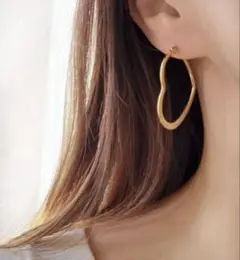 未使用品❦︎ハートフープピアス　ステンレスピアス