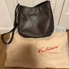 Kitamura ダークブラウン ショルダーバッグ 保存袋付き