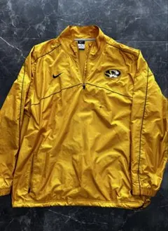 Nike イエロー ハーフジップアップ ナイロンスウェット