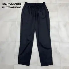◆ BEAUTY&YOUTH サテン テーパード イージーパンツ ブラック M